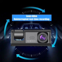 Dash Cam 1 Set Durable 3 Lenses ABS Car Dash Cam Front Rear Video Recorder Car Supply