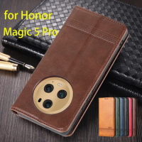 Deluxe Magnetic Adsorption Leather Fitted Case for Huawei Honor Magic 5 Pro / Magic5 Pro Flip Cover Protective Case Fundas Coque