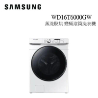 【快速安裝+舊機回收】SAMSUNG三星 16KG 泡泡淨蒸洗脫烘 滾筒洗衣機 WD16T6000GW/TW
