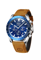 Biden Watch Jam Tangan Pria Multifungsi BIsnis Mewah Tali kulit Display Kuarsa 3ATM Tahan Air