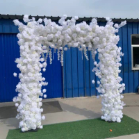 Artificial square flower arch backdrop silk flowers wedding arch rose flower arch for decoration