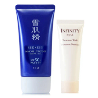 【KOSE 高絲】雪肌精輕水感UV防曬凝膠90g - 贈澄光精潤洗顏霜25g/黑碳淨化潔顏皂10g-任選(專櫃公司貨)