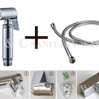 With 150 cm Stainless Steel Hose And Holder (Gift), Muslim Handheld Shattaf Bidet Toilet Shower Spray A2007S