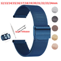 Mesh Watch Band For Seiko For DW Watch Milanese Strap 10mm 12 14 16 17mm 18 19mm 20 21mm 22mm Men Women Steel Watch Strap Tools