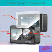 2/3Pcs/Lot For Akaso Brave 7 Motion Camera Front and Back Screen HD Scratch Protective Film And Lens Glass Film