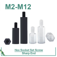 20/ 50pack Male to Female White/ Black PCB Nylon Standoff Spacer M2 M2.5 M3 M4*L+6 Column Plastic Spacing Screws length: 5-50mm
