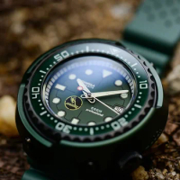 RDUNAE/RETANGULA R1ZK-II Green Titanium alloy classic retro diving luminous automatic mechanical watch watches for men