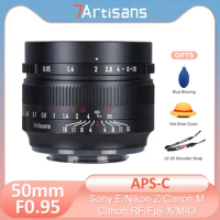 7artisans 50mm F0.95 Large Aperture Prime APS-C Lens for Micro4/3 Canon EOS M Sony E Fuji FX Nikon Z Canon RF a7 a6000 nex xt30