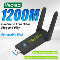 VAORLO 1200Mbps WiFi USB 3.0 Adapter 802.11AX Dual Band 2.4G/5GHz Wireless Wi-Fi Dongle Network Card Dual Antennas for Win 10/11