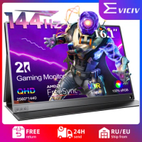 EVICIV 16.1 Inch 2K 144Hz Portable Monitor 2560*1440 100%sRGB IPS Gaming Display USB C HDMI Second Screen for Xbox PS4 Switch