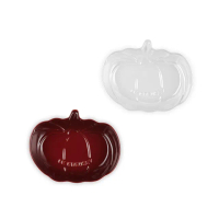 【Le Creuset】瓷器南瓜盤 16cm(珠光白/醇酒紅)