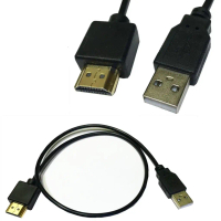 Kabel Sambungan Pemasok Kuasa USB 2.0 ke HDMI jantan 0.5 m untuk TV dan Projeksor