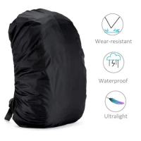 35L 100L Rain Cover Backpack Waterproof Bag Large Dust Hiking Camping Bags Portable Black Schoolbag Rain Cover For 90L 120L 50L