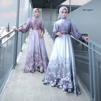 Rinka Crystal Floral Dress || Dress pesta | gamis viral | Gamis Elegan Simple | free belt | allsize