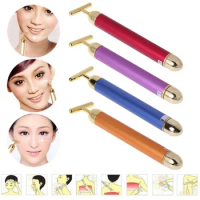 10pcs Slimming Face roller 24k Gold Colour Vibration Facial Beauty Roller Massager Stick Lift Skin Tightening Wrinkle Bar