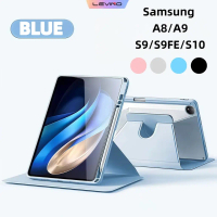 For Samsung Galaxy Tab A8 X200 S6 Lite S9 S10 FE Plus A9 Plus Casing Soft PU Cover Tri-Fold Tablet C
