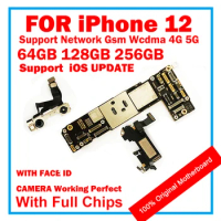 CleaniCloud Full Working Original Mainboard for iPhone 12 Motherboard With Face ID 64GB 128GB 256GB Main Logic Board