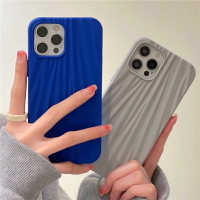 手機殼 ● 藍色褶皺適用iPhone13promax蘋果12手機殼11簡約xs矽膠xr女8p灰色