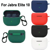 Soft Silicone Earphone Cover For Jabra Elite 10 Case Shockproof Anti-Scratch Protective Shell Solid Color Headphone Accessories