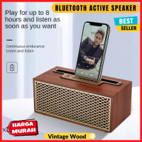 speaker aktif speaker bluetooth portable murah - vintage wood