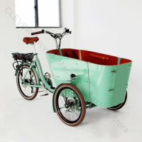 3 Wheel Cargo Bike With Curve Green Box Tricycles Cargo Bike Vehicle For Sale