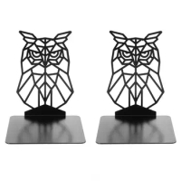 Owl Metal Book Ends Hollow Out Book Ends Metal Bookends For Shelves Book End To Hold Books Heavy Duty Black Non-Skid Bookend