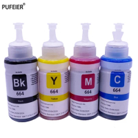 4 Colors 70ML T664 Refill Dye Ink Kit For Epson L220 L301 L303 L310 L313 L351 L353 L358 L360 L363 L365 L455 L551 L558 L585 L1300
