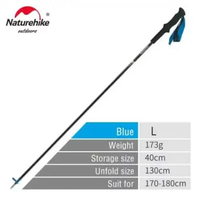 TREKKING POLE ST08 4 NODES AIR TREK EXT CARBON FIBER NATUREHIKE NH18D020-Z 130 CM NIGHT SKYBLUE