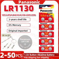 Panasonic 2-50PCS AG10 LR54 Cell Coin 1.55V SR54 389 189 LR1130 SR1130 G10A Alkaline Button Batteries for Watch Toys Remote
