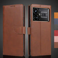 Wallet Flip Cover Leather Case for OPPO Realme GT5 / Realme GT5 240W Pu Leather Phone Bags protective Holster Fundas Coque