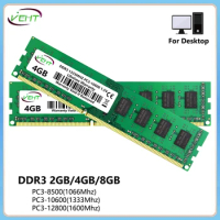 VEHT DDR3 2GB 4GB 8GB Desktop Memory Ram PC3 1066 1333 1600Mhz 1.5V 240Pin 8500 10600 12800 Non-ECC DIMM Computer Memories Ram