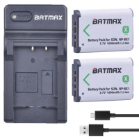 Batmax 2pcs Bateria NP-BX1 NPBX1 NP BX1 Battery + USB Charger for Sony HDR-AS100v AS30 AS15 DSC-RX100 HX400 WX350 Camera Battery