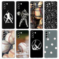 Baseball Clear Silicone Phone Case For Samsung Galaxy S23 S22 5G S20 Ultra S21 FE 5G S10E S9 S8 S10 Plus Soft Shockproof Cover