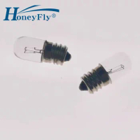 HoneyFly 5pcs E12 Indicator Lamp Bulb 18V/24V/28V/30V 0.11A 2W T13 Tungsten Wire Lighting Instrument Indicator Light
