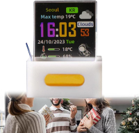 3D Hologram Cube DisplaySmart Weather Station Digital Clockจอแสดงผลแบบยืดหยุ่นพร้อมอัลบั้มรูปที่กำหน