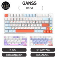 Pre-Sale Hello Ganss HS75T Mechanical Keyboard 3 Mode USB/2.4G/Bluetooth Wireless Keyboard RGB Backlight Hot Swap Gamer Keyboard