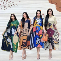 5pcs Daster Sofia  Viral Kekinian Jumbo - Korean Style Wanita Busui Kancing Motif  Rayon Nyaman Panj