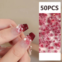50PCS 3D Resin Flowers Nail Art Charms Accessories Rose Camellia Nail Decor DIY Nails Decoration Materials Manicure Salon Supply