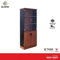 Lemari Arsip Kantor Lemari Kayu Rak Arsip Dengan Kaca NGC 760T (Baru) KURIRTOKO+RAKIT