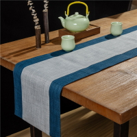 長條純色桌旗簡約茶席中式禪意桌布棉麻布藝定制茶旗新中式床旗凳