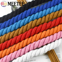 Meetee 2/5Meters 20mm Cotton Cord 3 Strand Braid Twisted Rope Bag Decorative Macrame Ropes DIY Home Textile Sewing Accessories