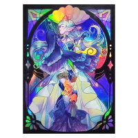 50PCS 63x90mm Trading Cards Protector Holographic Animation YuGiOh Card Sleeves Shield Laser Cute Card Deck Cover Japanese Size
