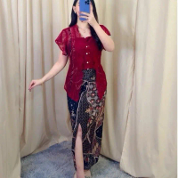 DRESS BATIK HAGIA PANJANG/DRESS BATIK KEKINIAN/DRESS BATIK COUPLE/DRESS PESTA NATAL/DRESS WISUDA/BAT