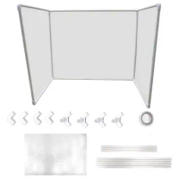 Sneeze Guard for Counter and Desk, Freestanding Clear Acrylic Shield,