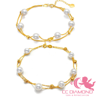 【CC Diamond】18K金 小資女 天然珍珠手鍊 2選1(蕭邦鍊和卡地亞鍊)