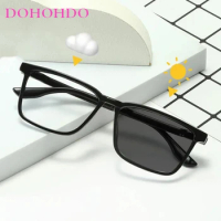 Square Photochromic Sunglasses For Men Women TR90 Anti-Blue Light Glasses Fashion Vintage Blocking New Eyeglasses Uv400 Goggles