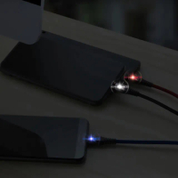 【Bill Case】第二代三色LED燈一統三國USB三合一Lightning USB C Micro快速充電線200公分(外出一條就夠)
