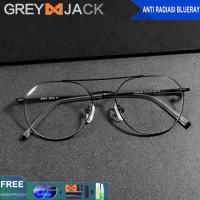 Grey Jack Kacamata Antiradiasi Blueray Bahan Metal Aviator Ujung Kaki Two-tone Bisa Minus Antiradias