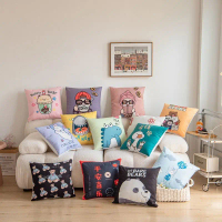 Gối Sofa, Thiết Kế Hoạt Hình, Vỏ Gối, Thích Hợp Cho Phòng Khách Và Đầu Giường, Gối Ngủ, Tựa Lưng Ghế