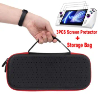 For Asus ROG Ally Hard Carrying Case Storage Bag EVA Shockproof Protective Cover Handbag Handheld Game Console Screen Protector